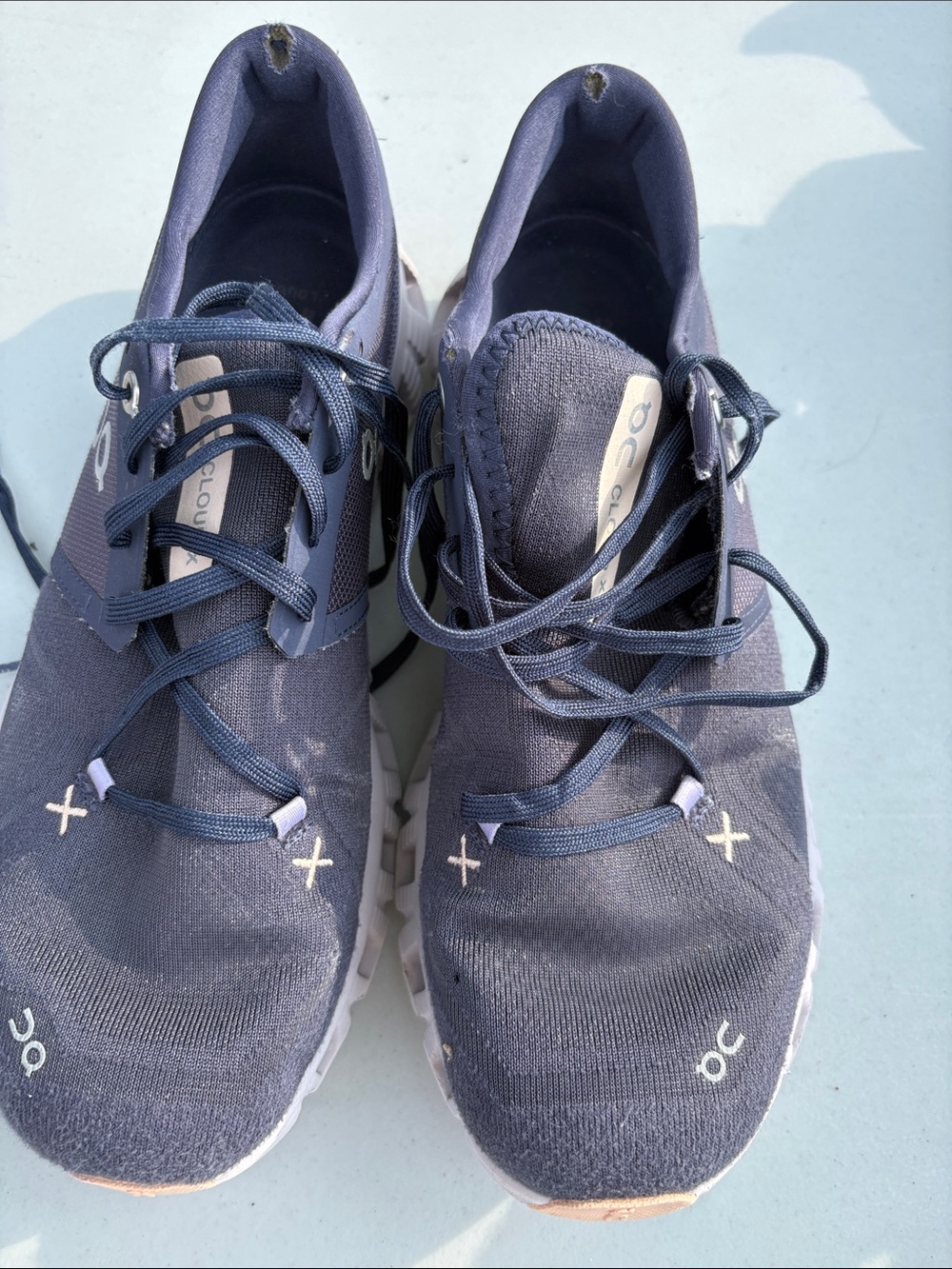 On Running Women's Athletic Sneakers in Navy with White Soles